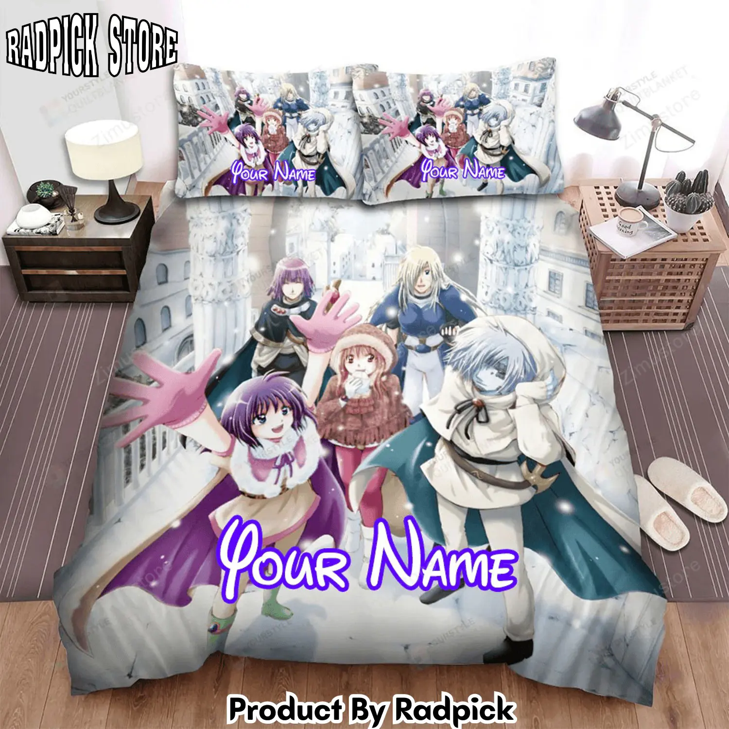 Radpick slayers anime snow winter bed sheets spread comforter duvet cover personalized name bedding sets rp3272274